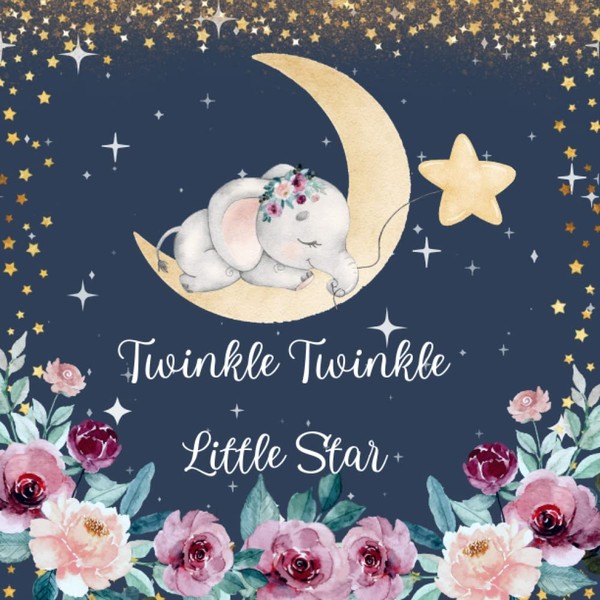 Twinkle Twinkle Little Star: Elephant Floral Baby Shower Guest Book