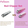 PAFASON Ultra Sharp Nail Clipper Set, 3 Pack Fingernail and
