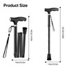 Creechwa Collapsible Walking Sticks, Hiking Aluminum Trekking Poles with Light