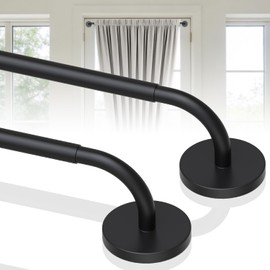 Paquete de 2 barras de cortina magnéticas para puerta, barra de cortina magnética de 18 a 30 pulgadas para puertas de metal, diámetro de 1/2 pulgada, barras de cortina magnéticas para puerta multiusos