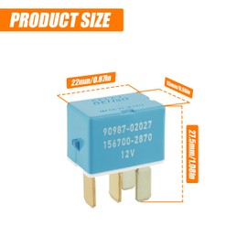 HUAREW AC Relay 90987-02027,4 Pins AC Relay Replace 90080-87026 90987-02028 Compatible with 1997-2014 Toyota Lexus and Scion Vehicles (Pack of 4)
