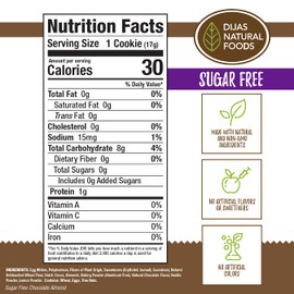 DIJAS Natural Foods, Crunchy Sugar-Free Biscotti Cookie, All Natural, Fat Free, Preservative Free Ingredients, Delicious Low Calorie Snack (5 Ounces, Chocolate Almond)