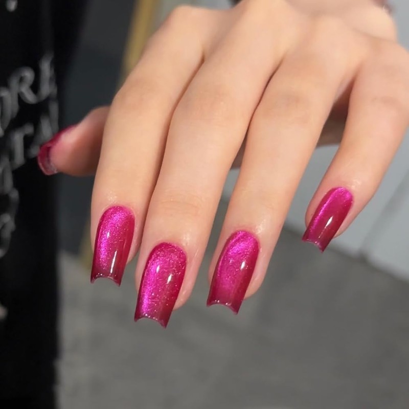 12ml Dark Pink Cat Eye Magnetic Gel Polish,0.41 fl oz