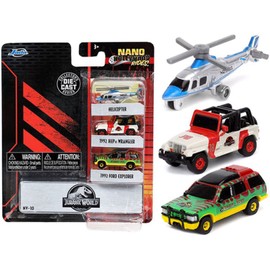 Jada Toys Nano Hollywood Rides Jurassic World 3 PK, Red