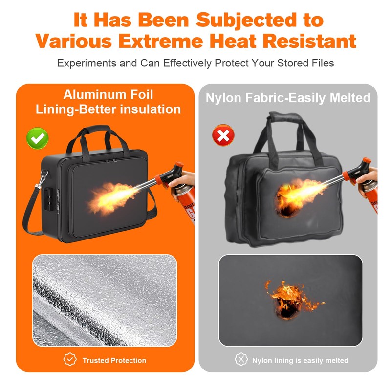 5500°F Fireproof Document Box, Fire Proof Safe For Home Documents,