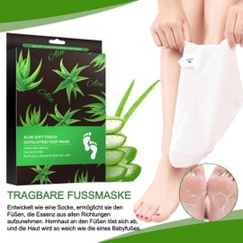 2 Pairs of Aloe Vera Callus Remover, Callus Removal Foot, Foot Exfoliating, Intensive Nourishing Foot Mask, Foot Exfoliating Mask, Callus Socks, Natural & Gentle Foot Care, Callus Removal (Green)