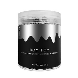 Gray Metallic Hypoallergenic Vegan Hard Wax Beads - Painless Hair Removal Peel-Off Wax - Low melting Point - Ultra Smooth Consistency - For Face and Body - Miss Cire Boy Toy - For Sensitive Skin - 8oz