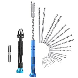 SUNJOYCO 28PCS Precision Pin Vise Hand Drill Set with 0.5-3.0mm Micro Twist Drill Bits, Mini Hand Drill Rotary Tool for Electronic Assembling, Model Making, Drilling Holes, Jewelry Making