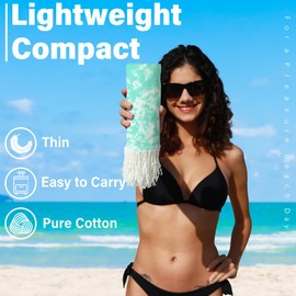 Widdonen Thin Turkish Beach Towel Lightweight Quick Dry Absorbent Cotton Bathroom Bath Pool Swim Towels Extra Large Oversized Sand Free Towel Beach Accessories Essentials Cloud Gifts for Adult