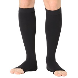 Medical Compression Socks and Thrombosis Stockings with Open Toe for Women and Men (23-32 mmHg, class 2, 120 Denier) - Support Stockings for Flight - Compression Socks for Everyday Use - Pani TERESA® MEDICA