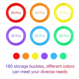180 Pcs Binder Rings 36mm Colorful Loose Leaf Hoop Ring Clips for Keychain, Scrapbook, Index Cards, Book, Accessories and Document Stack