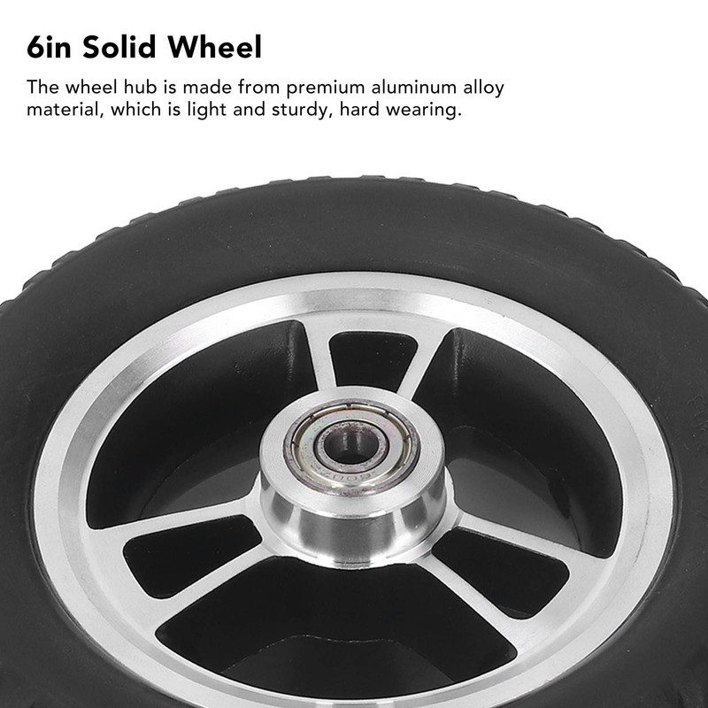 6in Wheelchair Wheel Light Sturdy Aluminum Alloy Hub Quiet Anti