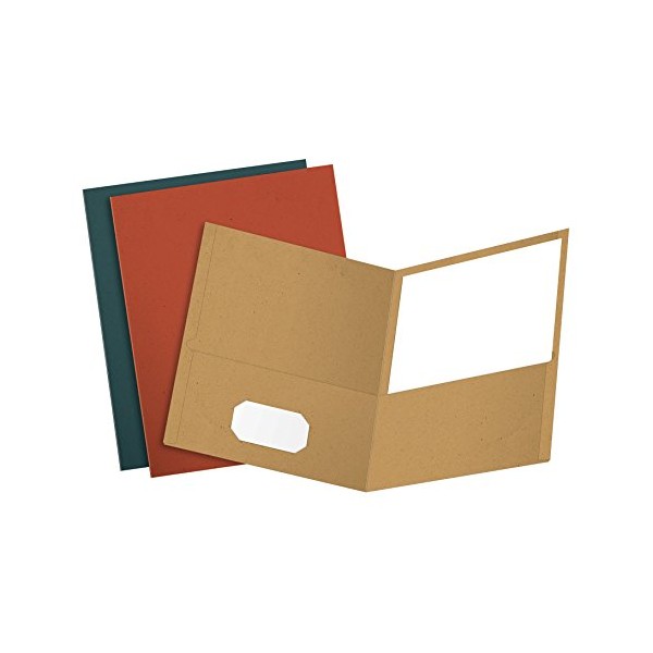Earthwise by Oxford Twin Pocket Folders, Letter Size, Assorted Colors, 25 per Box (78513)