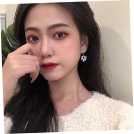 Healeved Elegant Heart Earrings for Women Cow Leopard Pattern Alloy Material for Parties