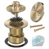 Champagne Brushed Gold Bronze Bathtub Drain, Hair Catcher and 2-Hole