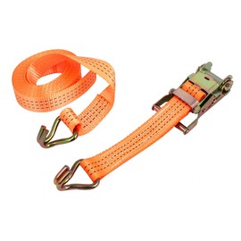 IIVVERR 38mm 1.5-inch Width 5 Meter Length Ratchet Tie Down Strap Orange (38 mm 1.5 pulgadas Ancho 5 metros de longitud Trinquete Amarre Correa Naranja