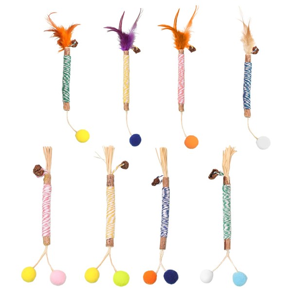 ZBHDEYG 8 Kitten Toys, Cat Grass Teether Sticks, Chew Sticks