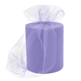 Rilisili Light Purple Tulle Fabric Ribbon 6 Inch × 100 Yards Tulle Mesh Ribbon Roll Netting Spool for Tutu Skirt DIY Craft Wedding Decor Birthday Party Gift Wrapping Bow