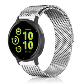 HQzon 20mm Milanese Watch Band Compatible with Garmin Vivoactive 5/Vivoactive 3,Metal Watch Band with Magnetic Mesh Compatible with enu Sq/Venu Sq 2/Venu 2 Plus/Venu