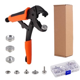 HEY FOLY Heavy Duty Snap Fastener Tool Set, Adjustable Snap Button Kit Includes 40 Sets 15mm Stainless Replacing Metal Snaps for Marine Repairing Boat Cover, Fabric, Canvas, Sewing, Tarps