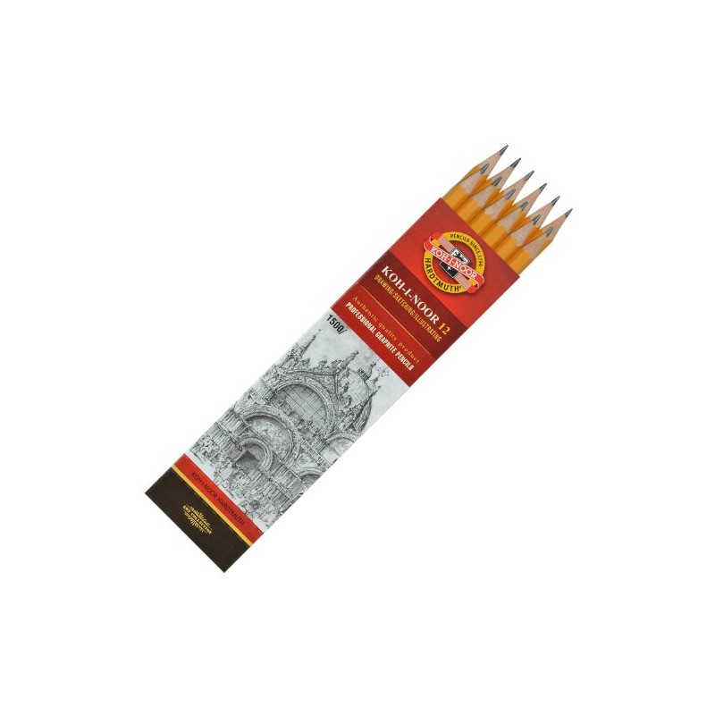 KOH-I-NOOR 1500 HB Graphite Pencil (Pack of 12)