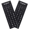 2 Pack English Keyboard Stickers, Black Background with White Lettering