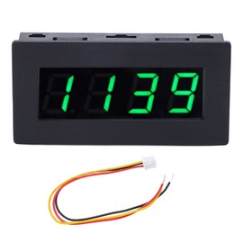 4 Digit LED Display Tachometer Multifunctional RPM Rotation Speed Tester with Cable DC 8‑15V Green Backlight