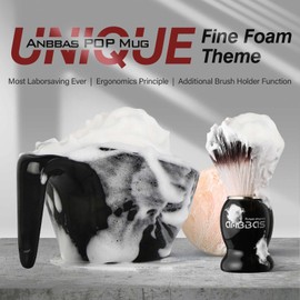 Anbbas Shaving Brush Kit with Synthetic Bristles Wooden Handle,Melamine POP Mug for Lathering and 3.5oz Shaving Soap for Men Close Shave,Women Girls Hair Removal