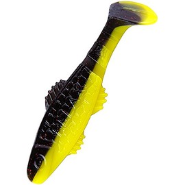 Relax Clonay L277 L277 Rubber Fish Bass Zander Lure Set of 4 Yellow Black