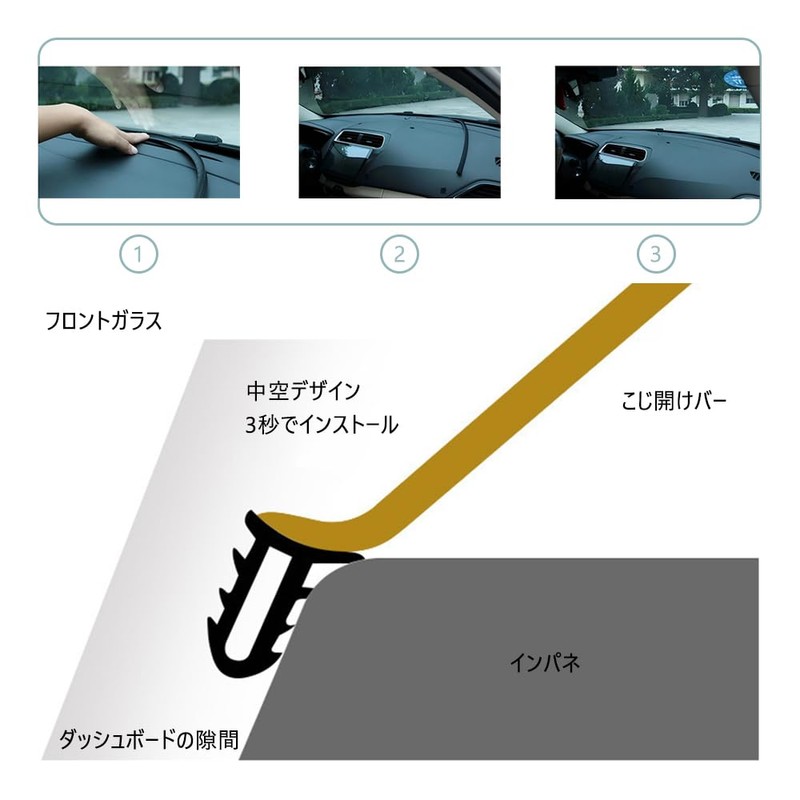 Dashboard Rubber Mall, 3.9 ft (1.6 m), Automobile Molding Silent,