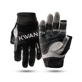 KWAN 3-Finger Sailing Gloves,Two-Finger Cut Design,Triple-Layer Reinforcement,Anti-Slip and Wear-Resistant,Elastic and Comfortable Fit,Ideal for Paddling,Kayaking,Fishing,and Other Water Sports (S)