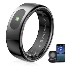 LED Touch Smart Ring for Women Men- Fitness Tracker with Heart Rate, Blood Oxygen, Sleep Tracker, Step Counter, 5ATM Waterproof, Touch Control Music/Video, No Subscription Fee for iOS/Android
