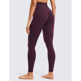 CRZ YOGA Women's Butterluxe Super High Waisted Workout Leggings 28 Inches -Over Belly Buttery Soft Full Length Yoga Pants Deep Purple Large