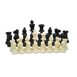 Staunton Design Plastic Chess Pieces with Felt Gliders King Height 63 mm Black White Size M King 63 mm