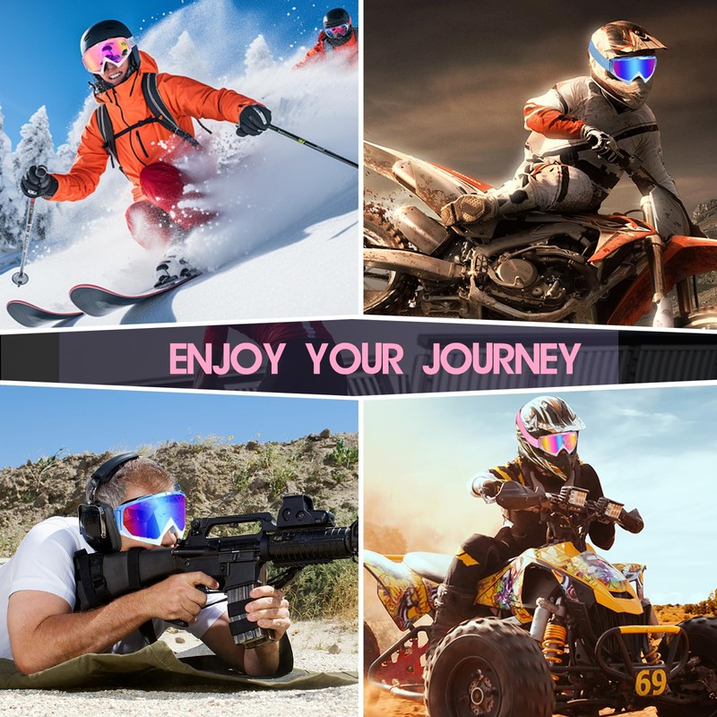 Jeemeele Motorcycle Goggles, Dirt Bike ATV Riding Off-Road Ski Goggles