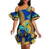 LONLISCO Women African Print Dress Summer Knee Length Dress with