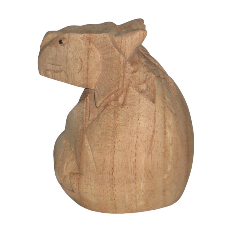 Brave Wings Hand Carved Wooden Dragon ~ Plain Dragon Egg
