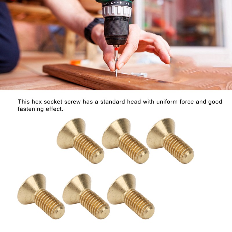 50Pcs Flat Hex Socket Screw M3 Pure Copper Countersunk Head