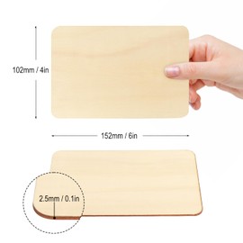 80 Pieces Rectangle Unfinished Wood Pieces, 4 x 6 Inch Natural Wood Cutout Tiles for DIY Crafts, Painting, Carving and Home Decor, Coasters, Ornaments and Wooden Engraving Projects,by GNIEMCKIN