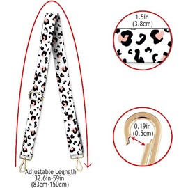 DANHRO Wide Purse Strap Replacement Crossbody Handbag Shoulder Strap Adjustable Bag Straps Replacement (Cute Leopard)