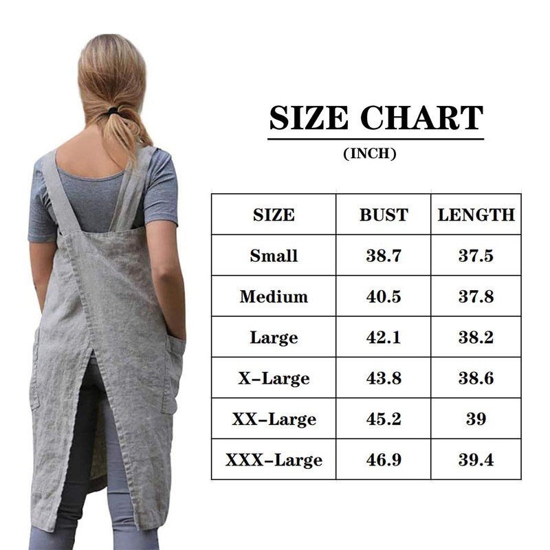 Stomeshle Japanese Aprons Plus Size Smock for Women with Pockets