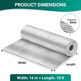 HADOR Window Insulation for Winter, Reflective Insulation Roll 16 in X 10 Feet, Double-Sided Aluminum Foam Core Radiant Barrier Kit for RV and Skylight Windows, 1 Roll