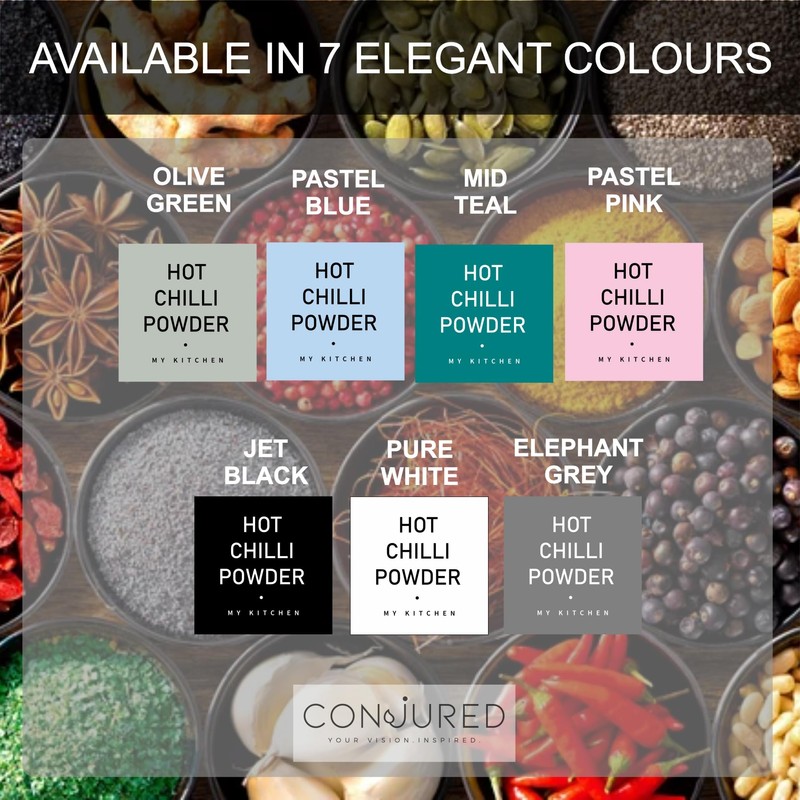 Spice Jar Labels - Olive Green