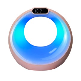 Wireless Speaker Bedside Night Light Digital Alarm Clock Smart APP Control Home Table Light Lamp Speakercolor: Black