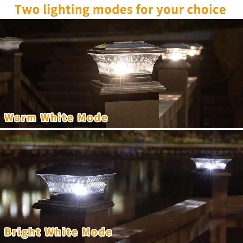 HUYIENO Solar Post Cap Lights Outdoor LED Lighting Deck Fence