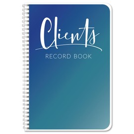 BookFactory Client Record Book Customer Tracking Journal - 100 Pages 6'' x 9'', Wire-O (Made in USA)