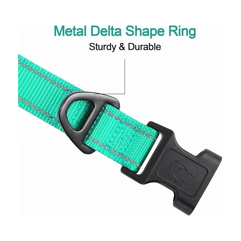 Joytale Reflective Dog Collar, Soft Neoprene Padded, Metal D-Ring, Nylon