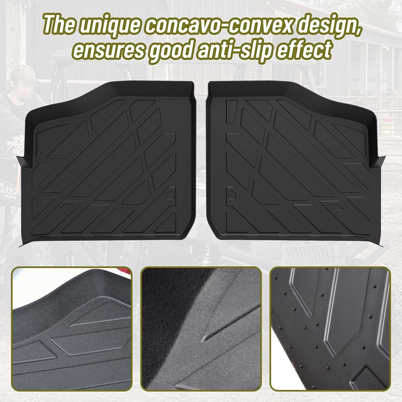 SAUTVS TPE Front Row Floor Mats Floor Liners for Polaris