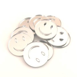 Super Cool Creations Smiley Face Shaped Crafting Mirrors, Set of 10, Many Colours, Shatterproof Acrylic, White, Pack of 10 x 10cm