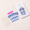 24Pcs Press on Toenails Short Blue Fake Toe Nails Square